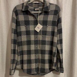 Faherty Black and Cream Plaid Button Down Shirt